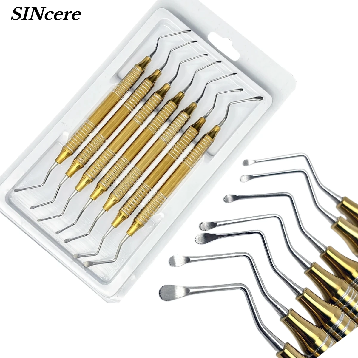 

7 шт./компл., стоматологические кюреты, набор зубных кюреток, стоматологические двойные концы, экскаватор для чистки, восстановительная ложка, инструменты для имплантатов