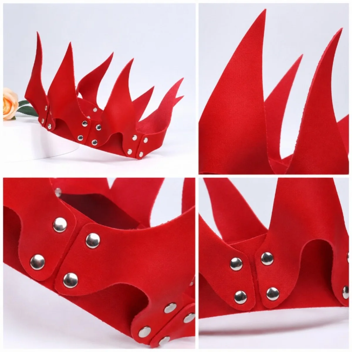 Halloween Women'S Flame Crown Headpiece, Gothic Devil Queen Costume Crown, Dark Punk Cosplay Dress-Up Party Role-Playing view 4