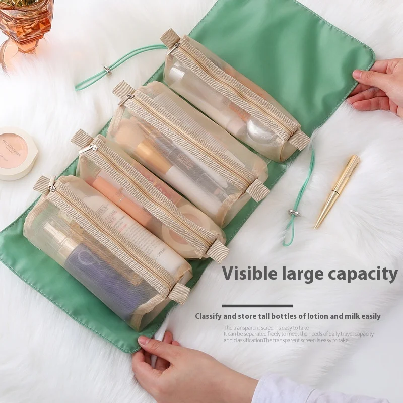 

New Split Four-in-one Cosmetic Bag Multi-functional Portable Travel Storage Bag Large-capacity Storage Toilet Bag