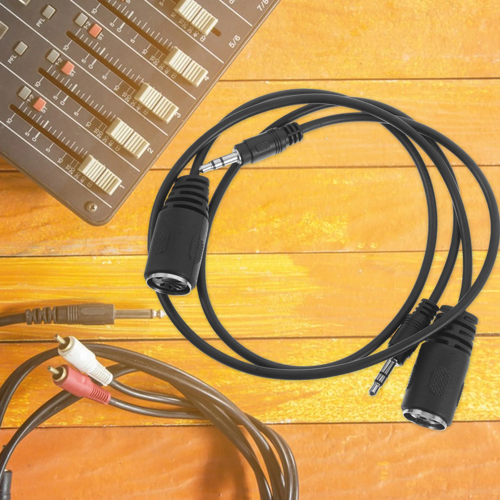 

2Pcs Trs Stereo Audio Adapter Cable 3.5mm Male to Din 5-Pin Female Midi Cable for Keyboard Piano Drum Sound Card