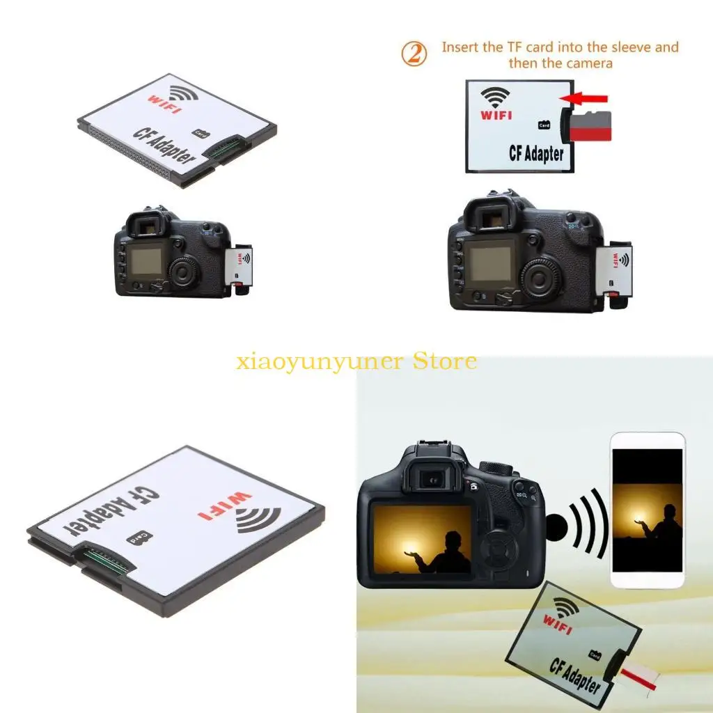 

P9JB Wireless SD for MMC SDHC SDXC Slot to CF Type I Compact Flash Memory CF Card Adapter Reader Writer High Speed for SLR Ca