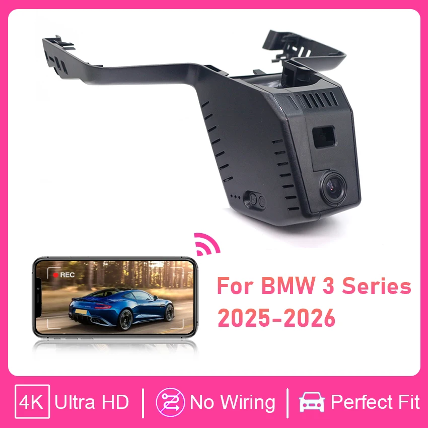 

Car DVR 4K Dash Cam Camera Video Recorder Easy Installation For BMW 3 Series 330Li I3 eDrive40L 2025 2026 Plug and Play Dashcam