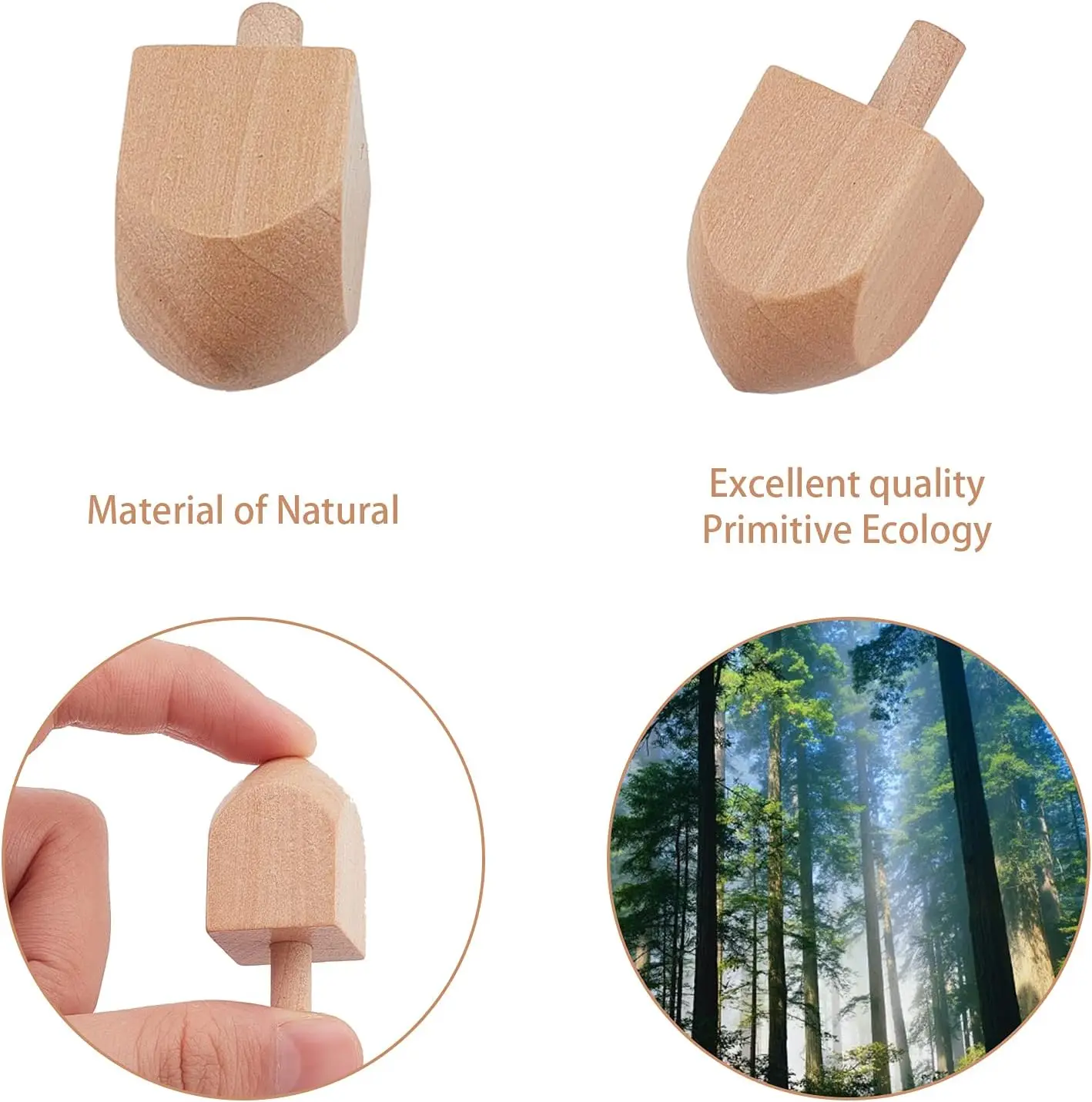 15PCS Wooden Dreidels Unfinished Wood Dreidel Blank Natural Ready to Decorate Perfect for Hanukkah Party