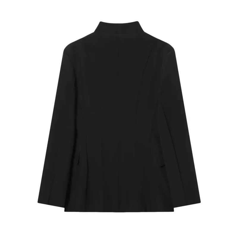 Herbst Frauen Einfache Blazer V-ausschnitt Langarm frauen Casual Tasche Mäntel Chic Weibliche Tops