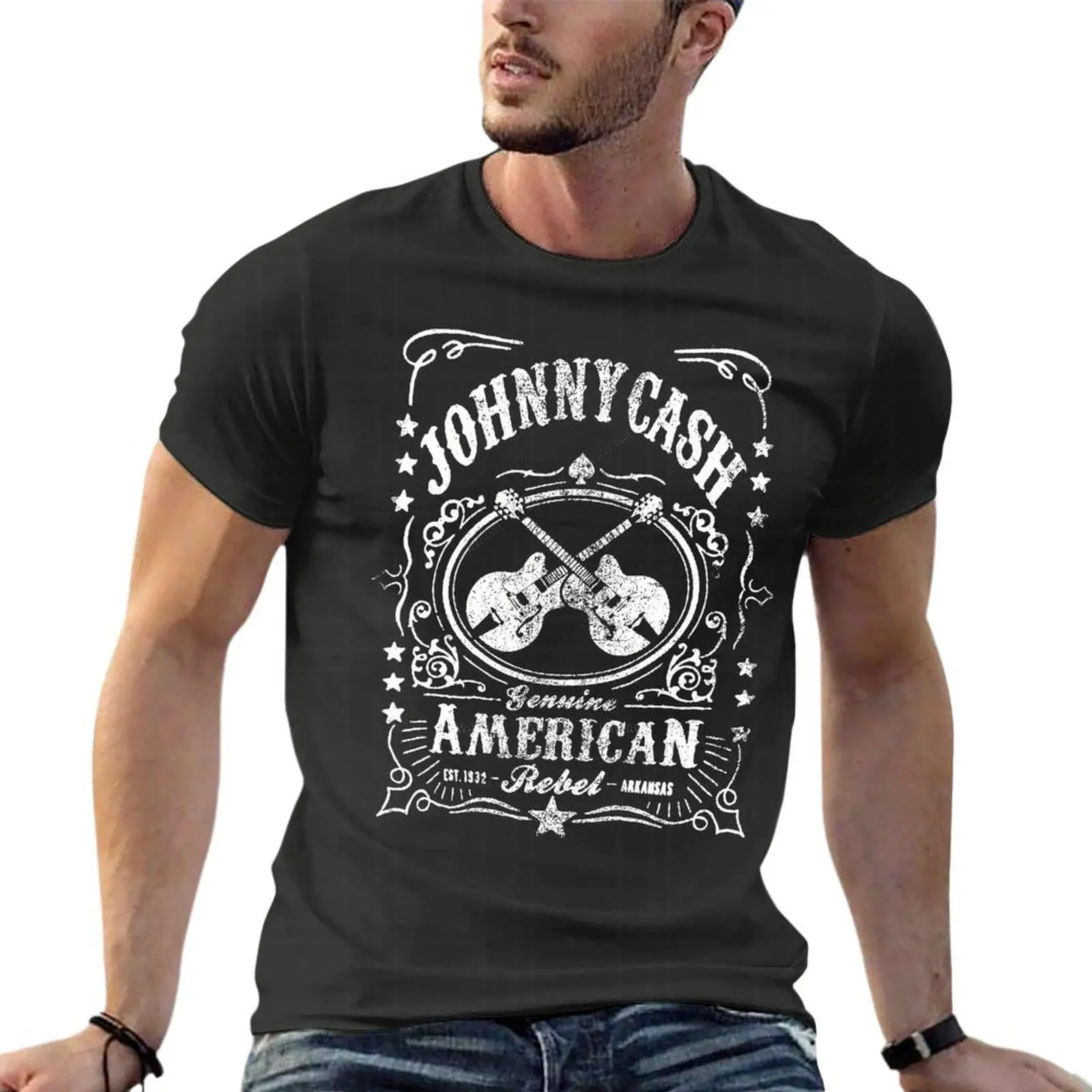 Johnny Cash - Fruit Of The Loom Genuine Oversized T-Shirt Personalized Men'S Clothing Short Sleeve Streetwear Plus Size Top Tee