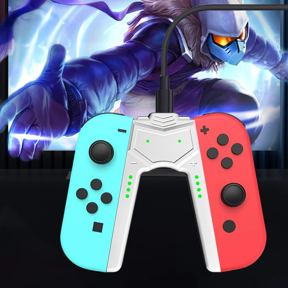 Для Switch OLED Joy-Con Зарядная ручка типа C Мини-зарядная док-станция с индикаторами Зарядное устройство контроллера для Nintendo Switch OLED