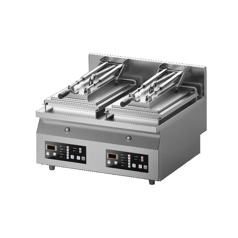 

Street food vendor with automatic dumpling grill 220 volt high power dumpling grill