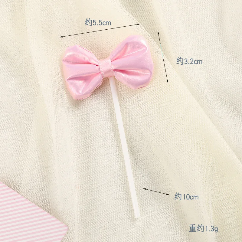 Cake Topper Flag bow-knot Happy Birthday Wedding Decoration Cupcake Toppers Baking Kids Party Baby Shower Cake Decor DIY New