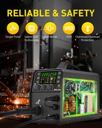 HZXVOGEN 5in1 Aluminum Welder 110V/220V 200A Digital MIG/Lift TIG/Stick Welding Machine Non-Noise Lift Tig Gas Gasless Welder