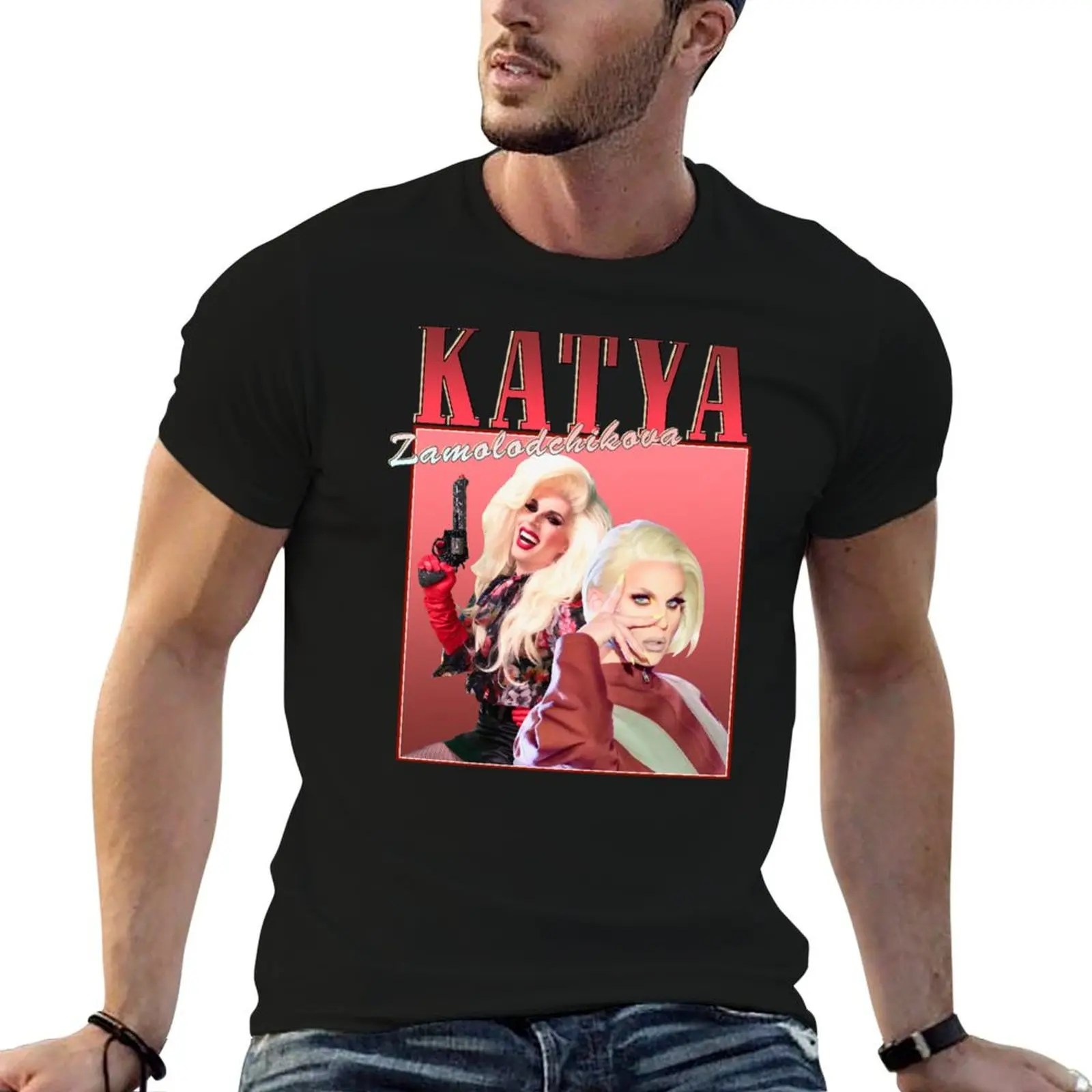 

funny shirts cotton t shirt men T-Shirt t brand man for Zamolodchikova luxury Retro 100% Design Katya cotton