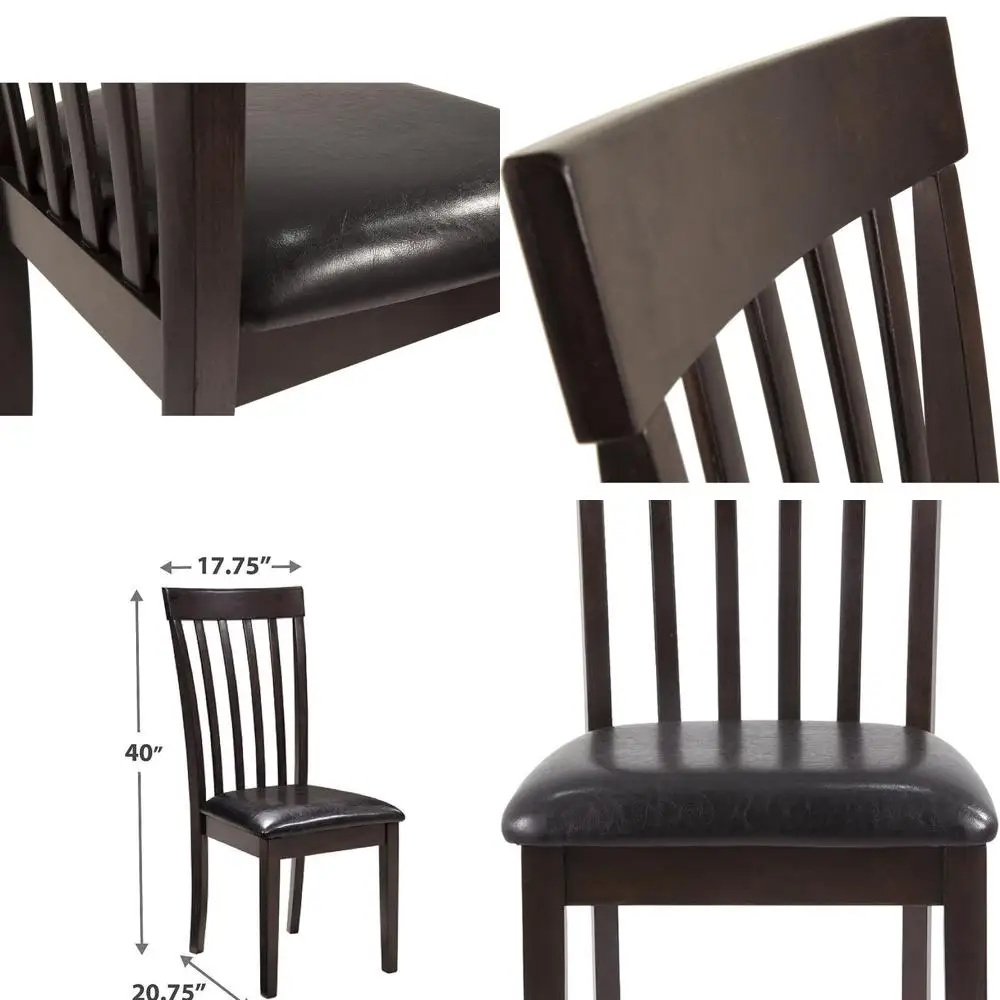 

Set of 2 Dark Brown Hammis Rake Back Dining Chairs