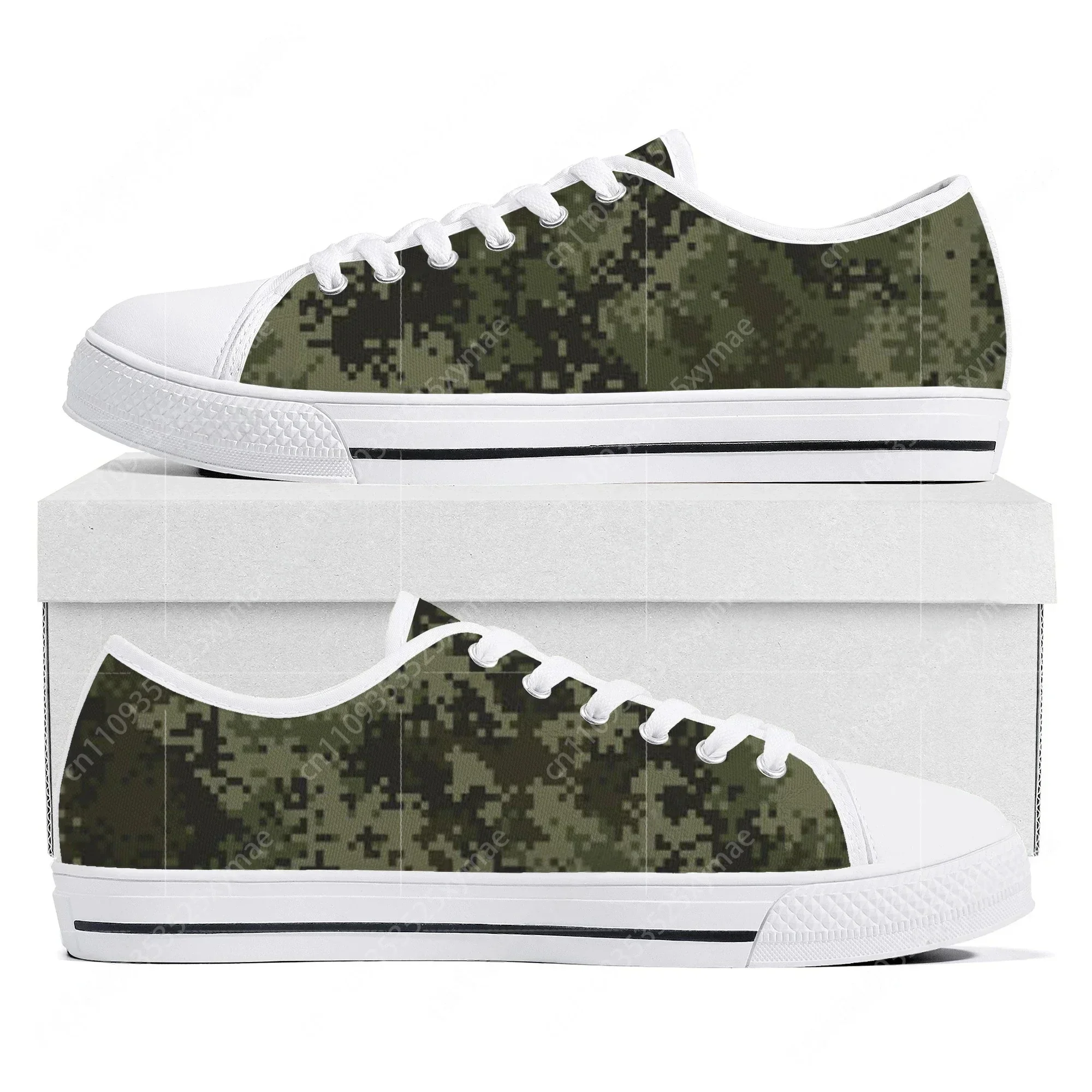 Zapatillas de lona de camuflaje azul marino de alta calidad para hombre, mujer y adolescente, calzado informal militar para parejas, zapatillas personalizadas