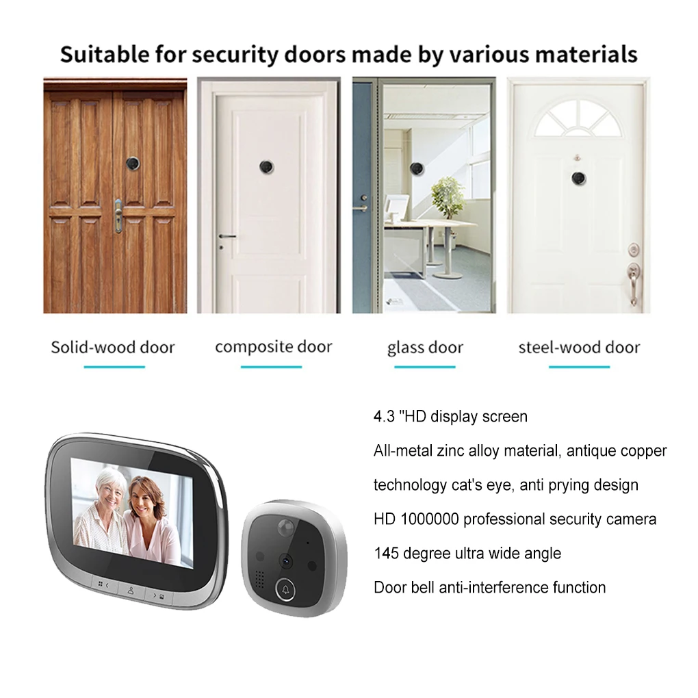 

4.3 Inch LCD Peephole Doorbell Viewer Camera Video Anti-theft Bell