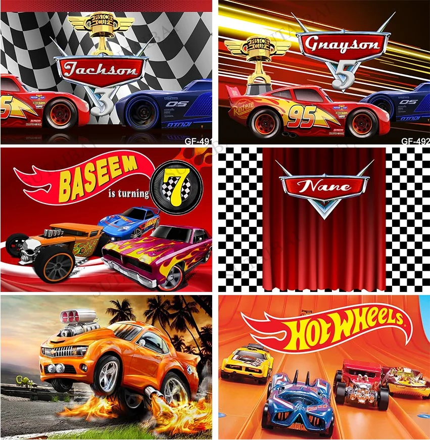 

Sports Photo Background Monster Truck Hotwheels Race Car Baby Birthday Party Backdrop Photophone Vinyl Photocall Decor