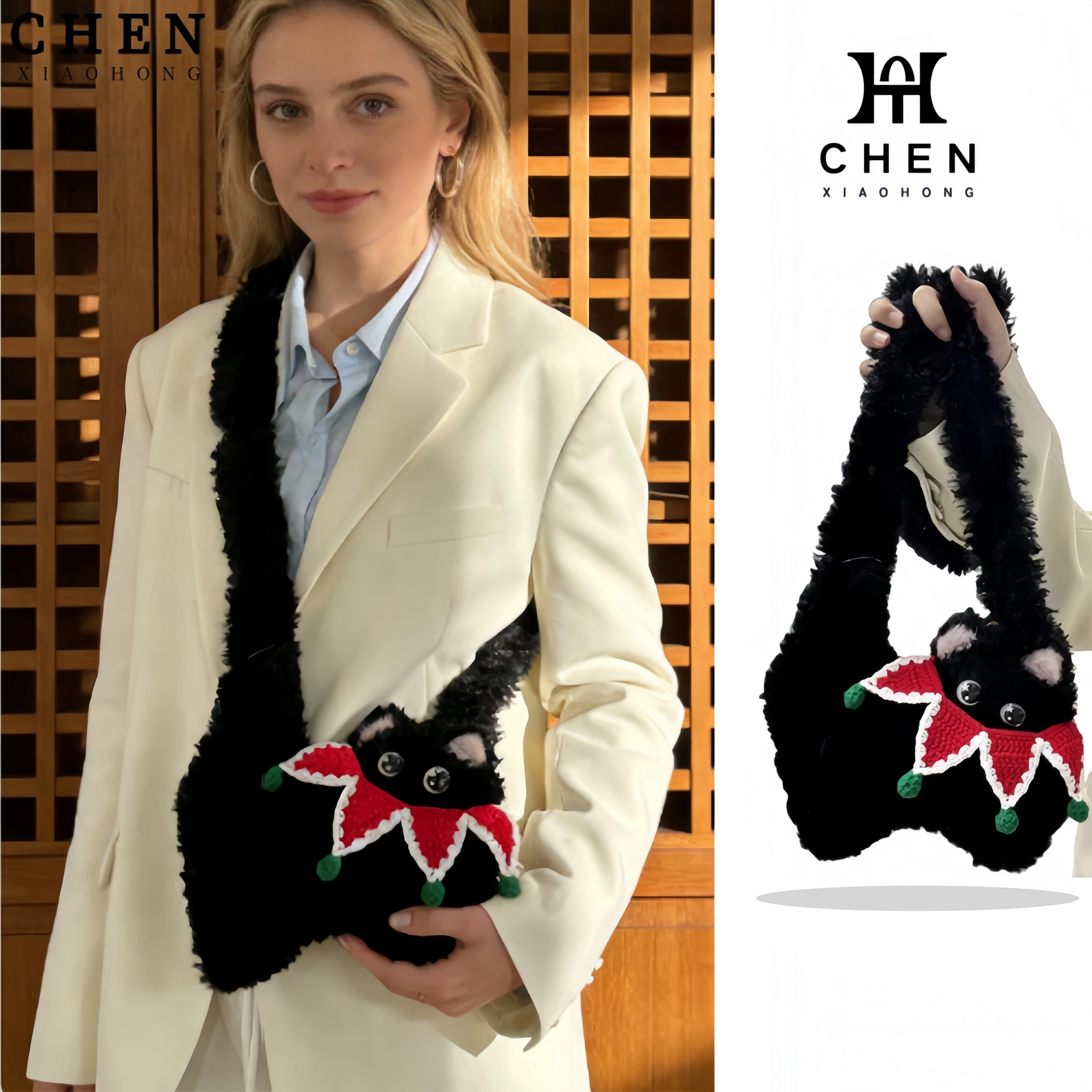 

Милая сумка-кроссбоди с изображением мультяшного кота для женщин, мягкая плюшевая сумочка, портативная сумка через плечо в стиле каваи (74 символа)