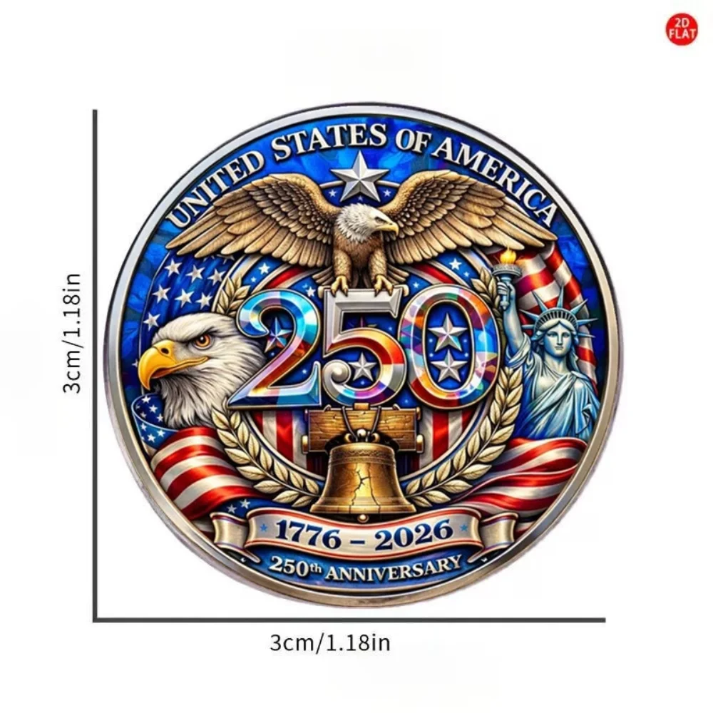 250th Anniversary Pin of The Founding of The United States Stainless Steel Flat Dropper Pin Clothes Backpacks Pins Decorative