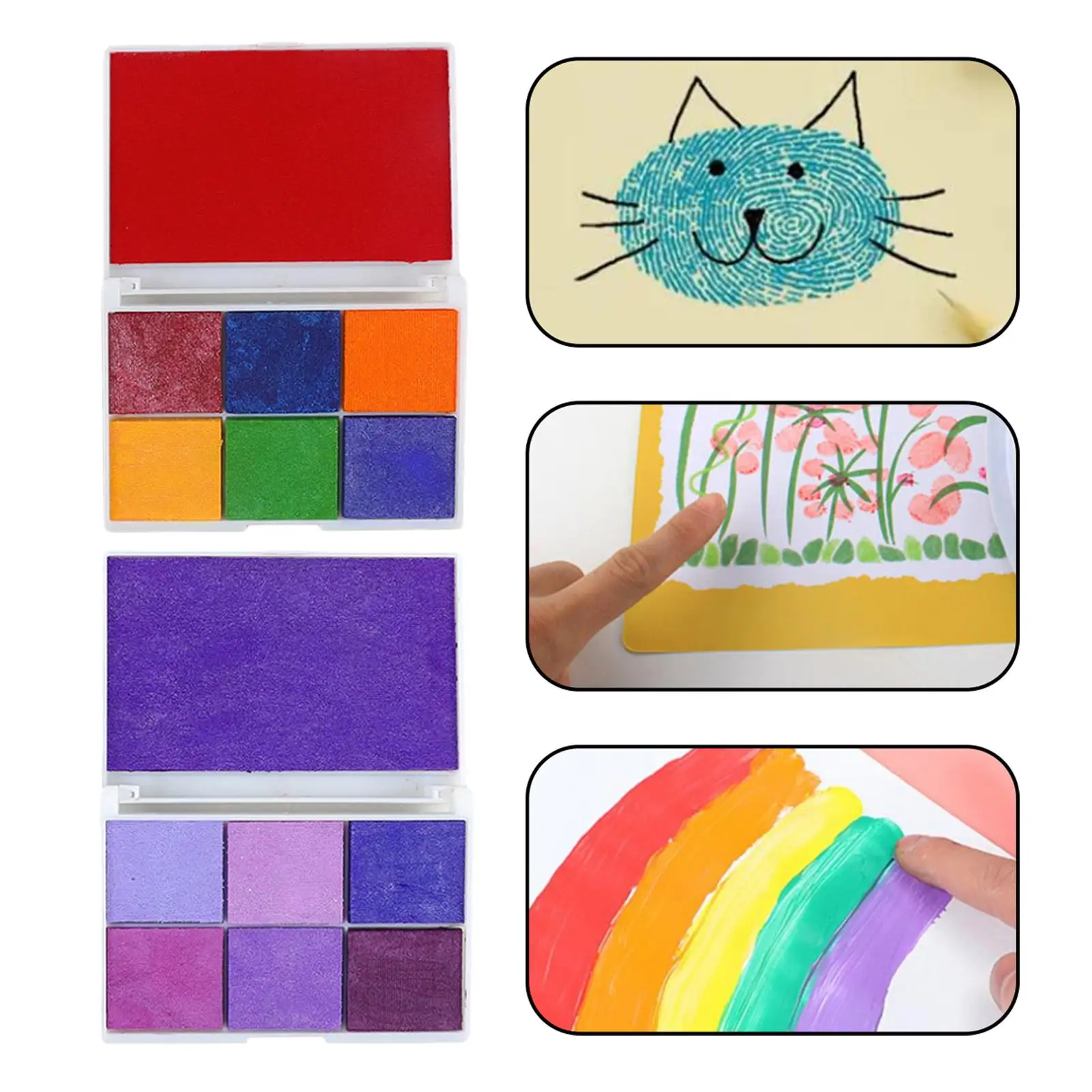 

Rubber Pad Colorful Decoration Crafting Fingerprint Inkpad Supplies for Children Kids Scrapbooking Fabric Christmas Gifts