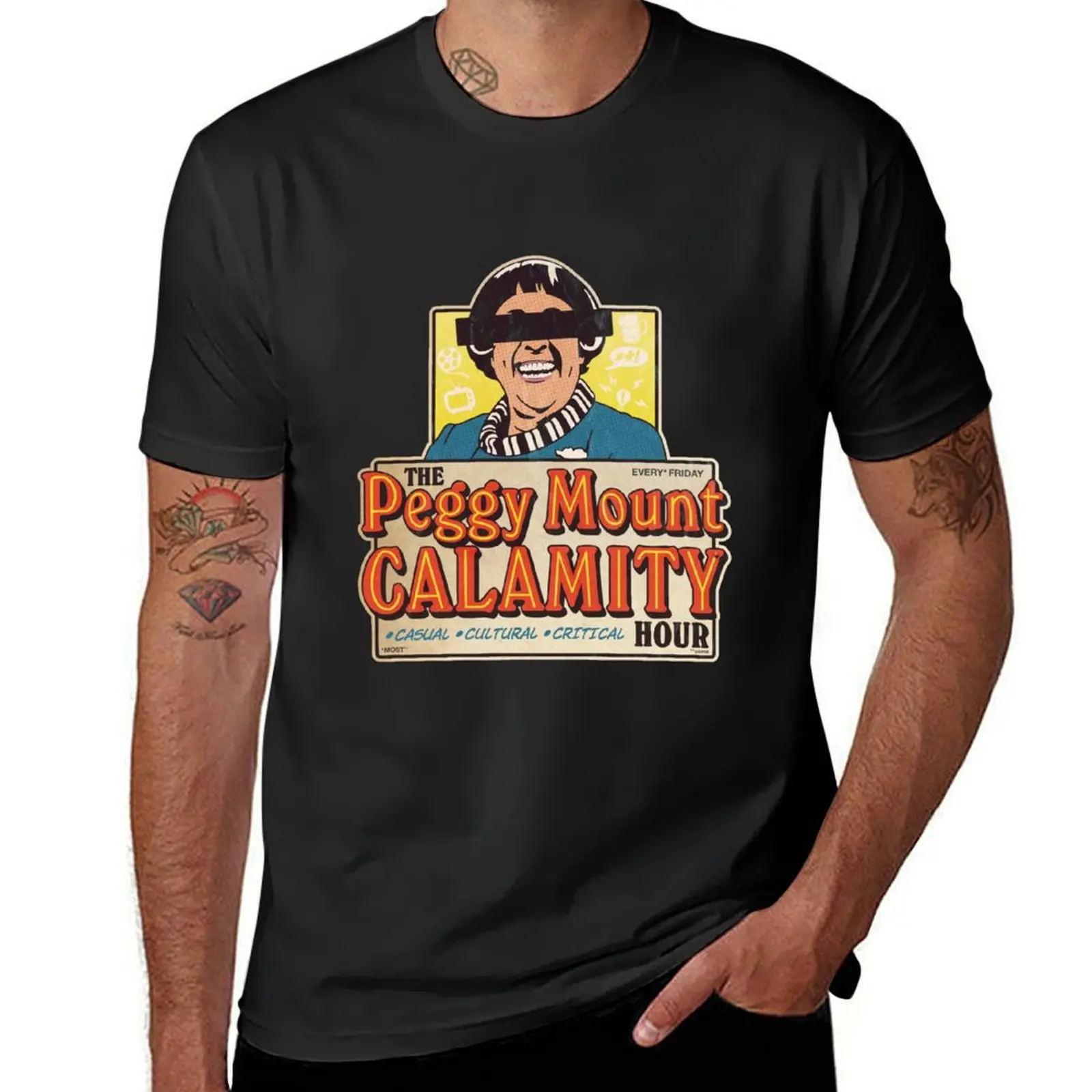 The Peggy Mount Calamity Hour (Comic) T-Shirt summer top vintage mens workout shirts