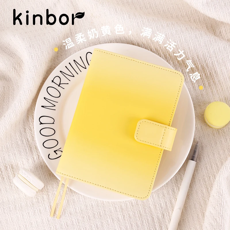 كينبور الجبن التدرج اللون A6 دفتر PU لطيف سجل كتاب رائعة متقدمة اليد كتاب يوميات Todolist Gfit للمدرسة مكتب