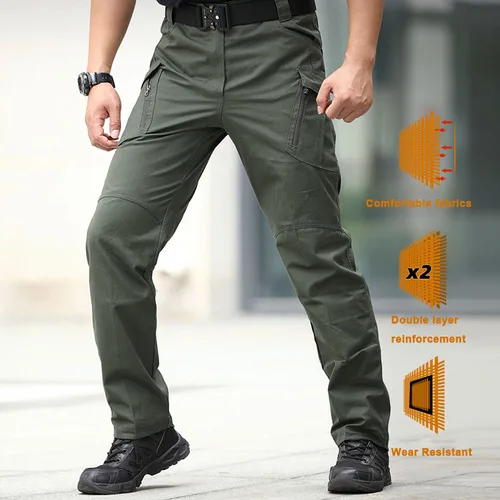 Imagen 2 del producto Pantalones de carga tácticos de ciudad, pantalones clásicos para senderismo al aire libre, senderismo, pantalones tácticos del ejército, pantalones militares de camuflaje con múltiples bolsillos