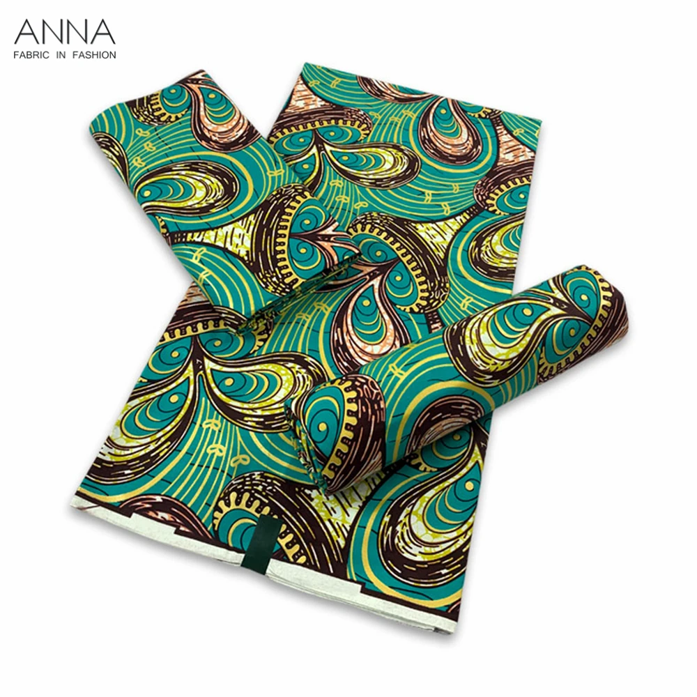 African Gold Wax Fabrics Cotton Print Wraper Batik Ankara High Quality Original Pagne Material For Women Wedding Dresses VLG-14