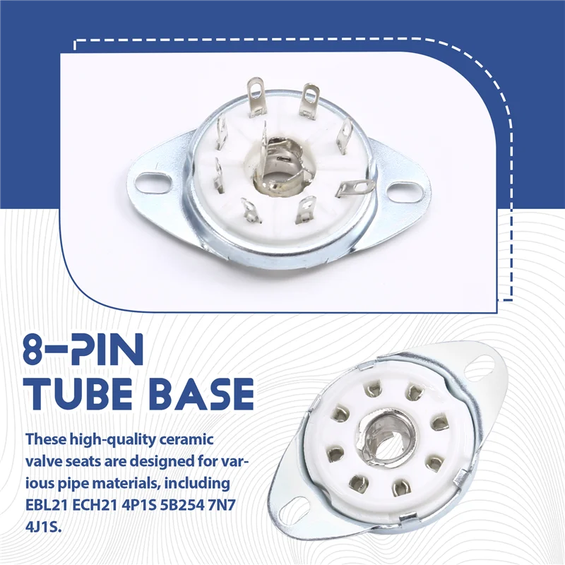 Shopstore 10 قطعة 8PIN K8A ثماني أنبوب المقبس صمام قاعدة ل EBL21 ECH21 4P1S 5B254 7N7 4J1S