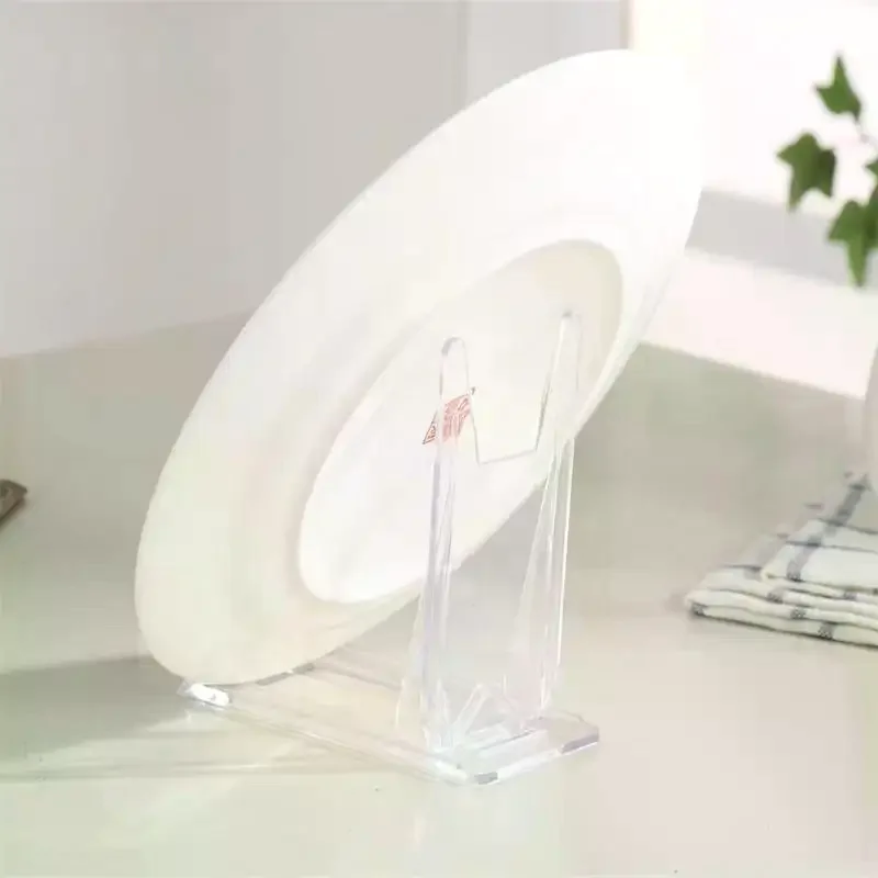 2/5Pcs Adjustable Sliding Clear Display Stand Transparent Display Holder Rack Multifunctional Plate Holder Picture Display