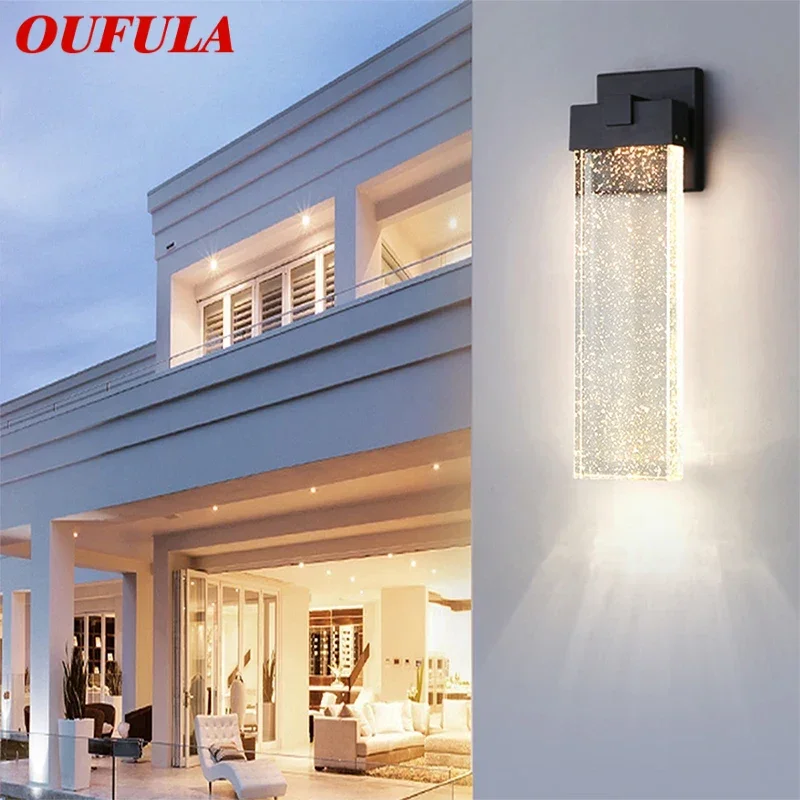 

OUFULA Contemporary LED Outdoor Crystal Wall Lamps Electric Simplicity Waterproof Balcony Hallway Courtyard Villa Gate Hotel