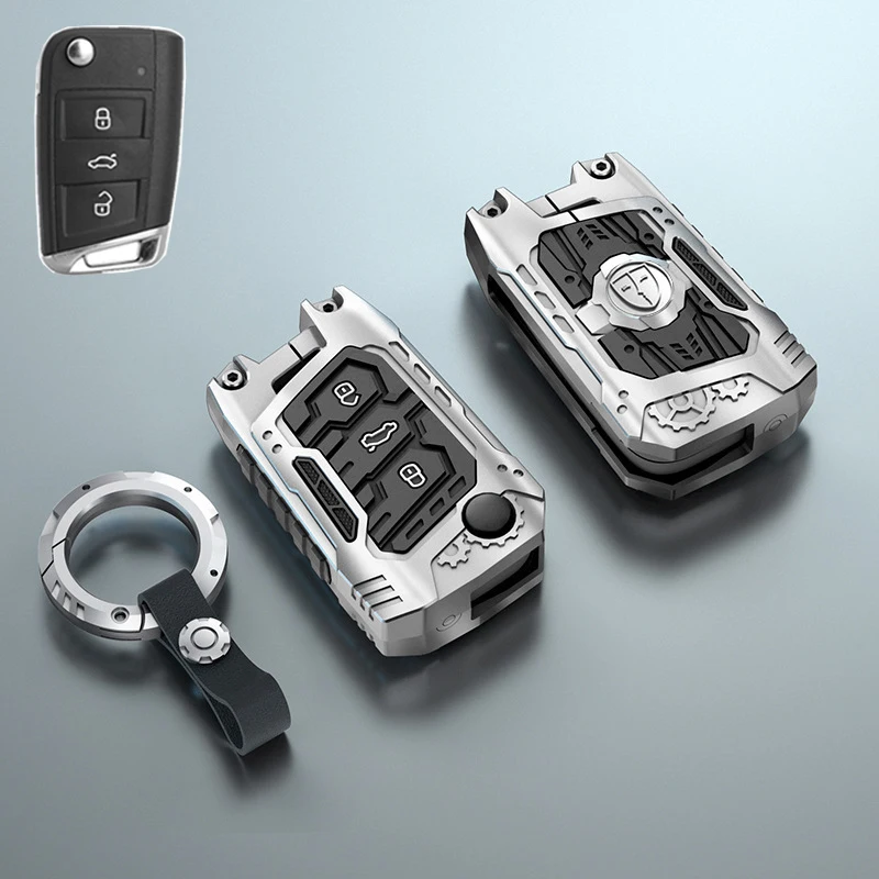 Alloy For Volkswagen VW Golf 7 Gti Mk7 R Touran Skoda Octavia 3 Superb Karoq Kodiaq Seat Leon Mk3 Ateca TPU Car Key Case Cover
