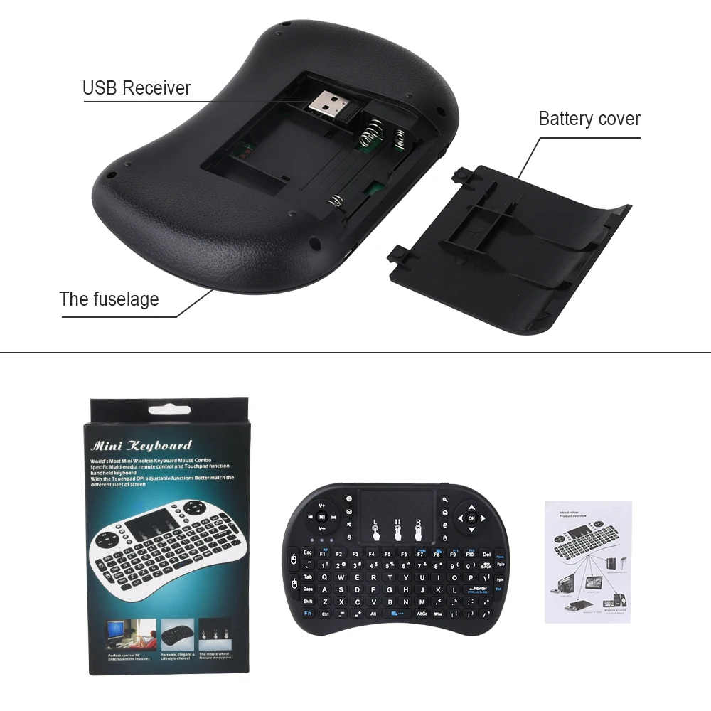 Touyinger, recién llegado, mini teclado i8, Air Mouse, panel táctil remoto multimedia, portátil para proyectores Android y Smart TV
