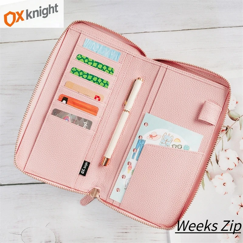 

Блокноты-ежедневники OX KNIGHT Weeks с застежкой-молнией из натуральной кожи, с зернистой текстурой, из воловьей кожи, для планировщика, винтажный блокнот, дневник, канцелярские товары