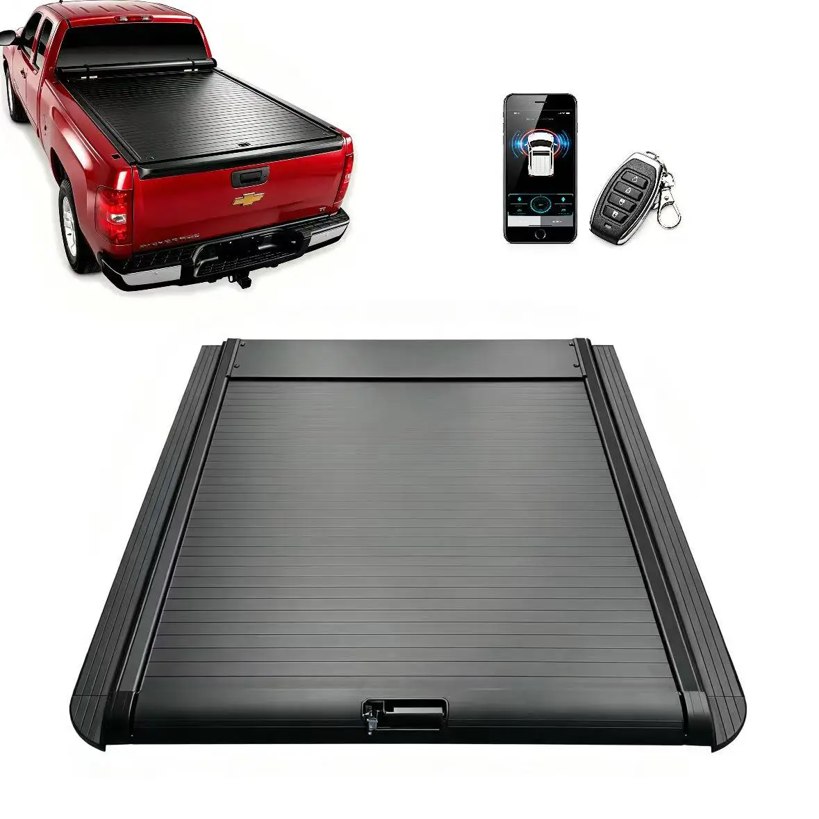 Sliding Hard Roller Shutter Cover Anti Rust Rear Shield For Chevy Silverado 2019 2022 Regular Cab Pickup