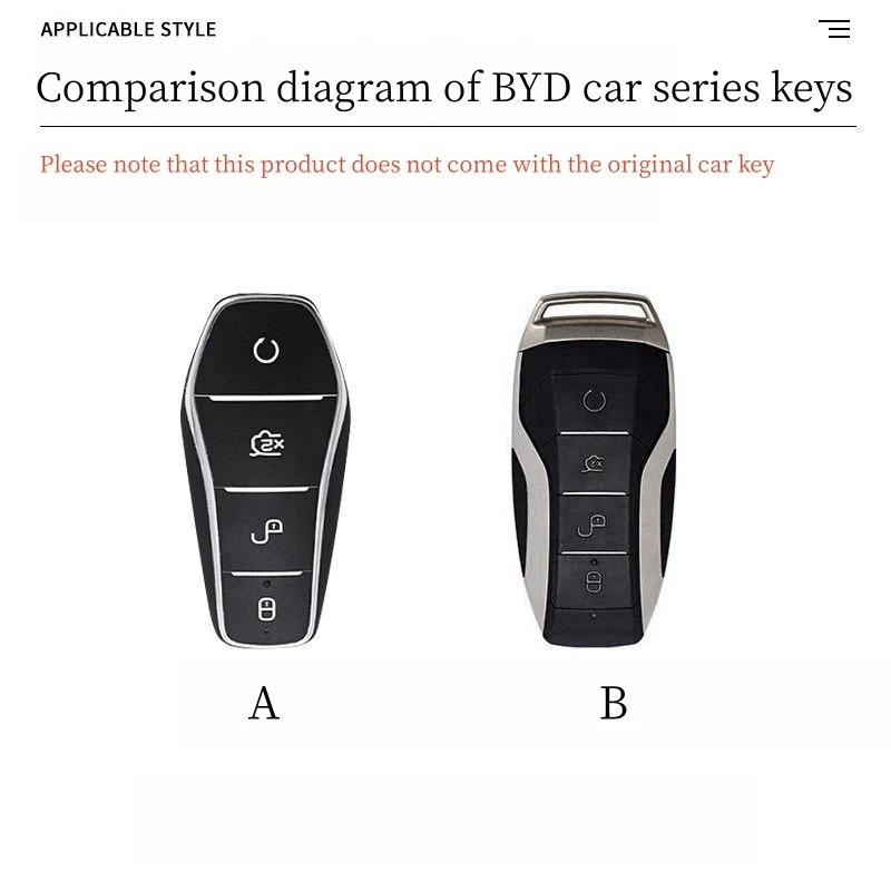 For BYD Key Cover Song Plus Atto 3 Han EV DM Qin Seal Dolphin Leather Metal Remote Fob Holder Keychain BYD Key  Protective Case