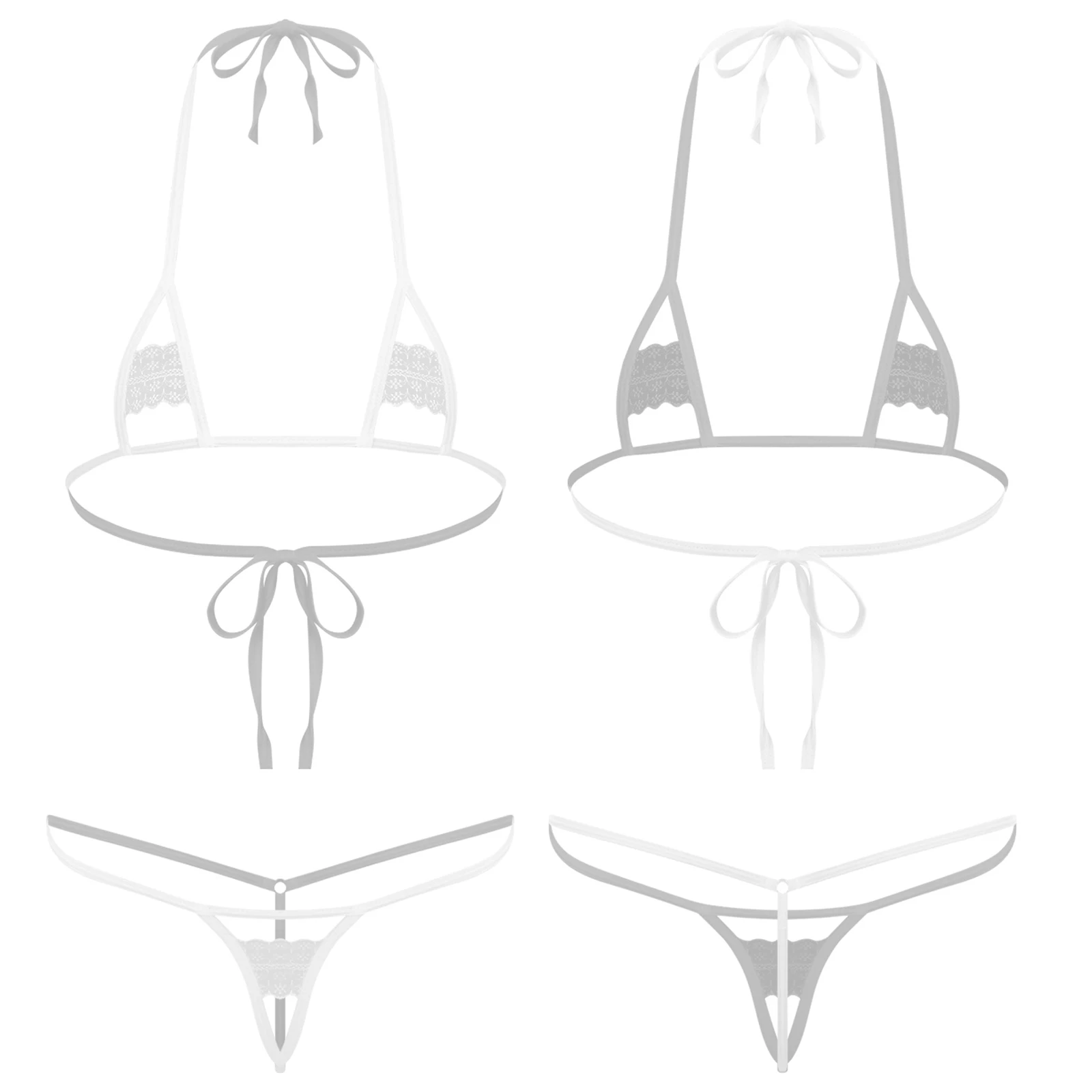 مثير المرأة ملابس سباحة نسائية صغيرة مجموعة الملابس الداخلية الجوف خارج كوب الرسن البرازيلي الأعلى و T-الظهر g-سلسلة ثونغ الملابس الداخلية ملابس النوم ملابس السباحة #5