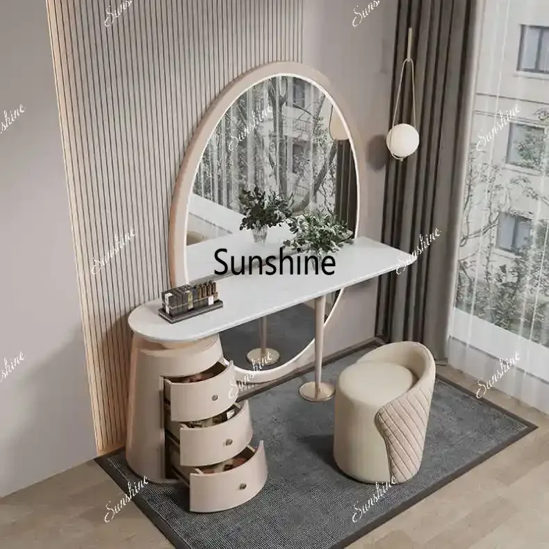 Creative Furniture Makeup Table Bedroom Modern Luxury Rock Plate Dressing Table