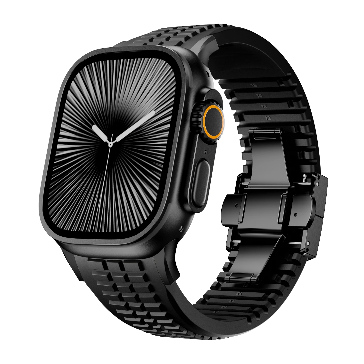 Image of Silikon-Sportarmband für Apple Watch Ultra 2/1 49mm Serie 10 9 8 7 46mm 45mm 44mm Gummiband für IWatch 6 5 4 3 42mm Armband