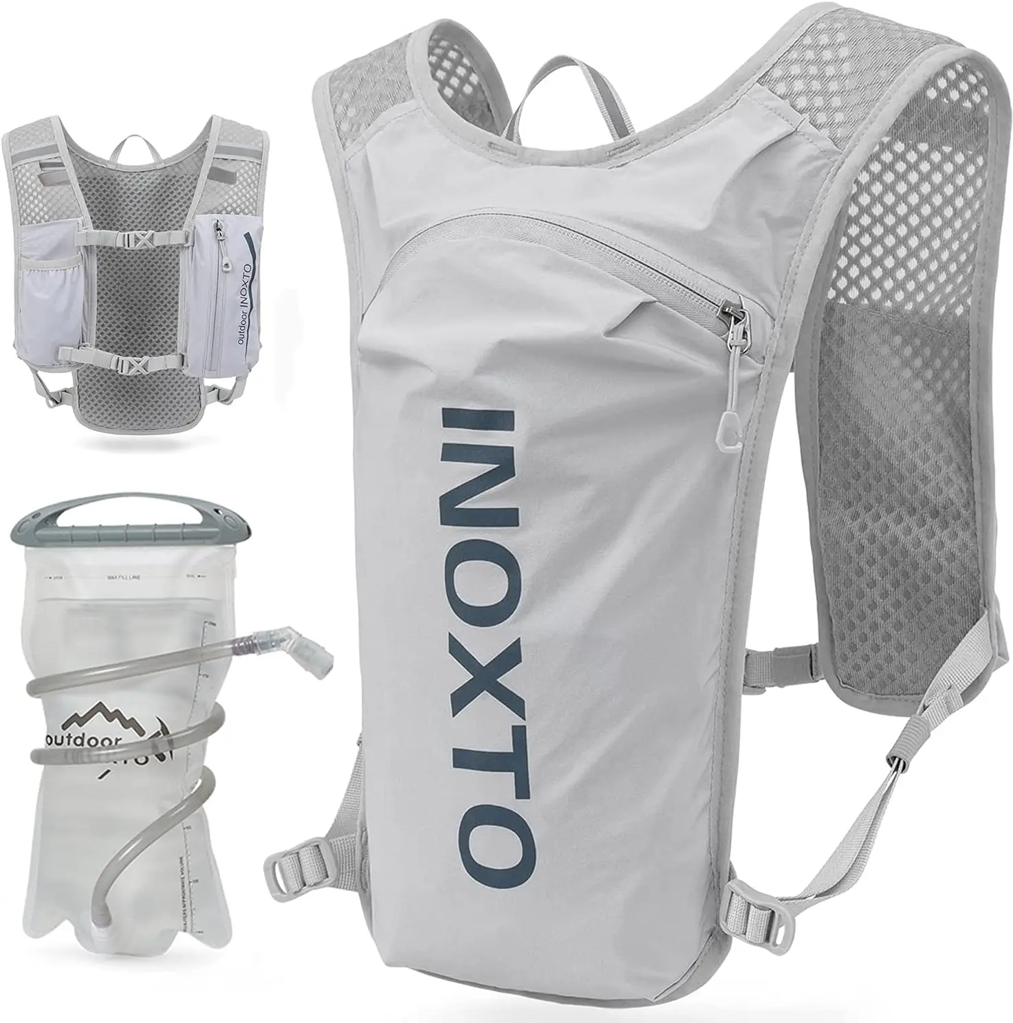 Running Hydration Vest Backpack, Lightweight Insulated Pack with 1.5L Water Bladder for Hiking Trail Running Cycling Marathon
