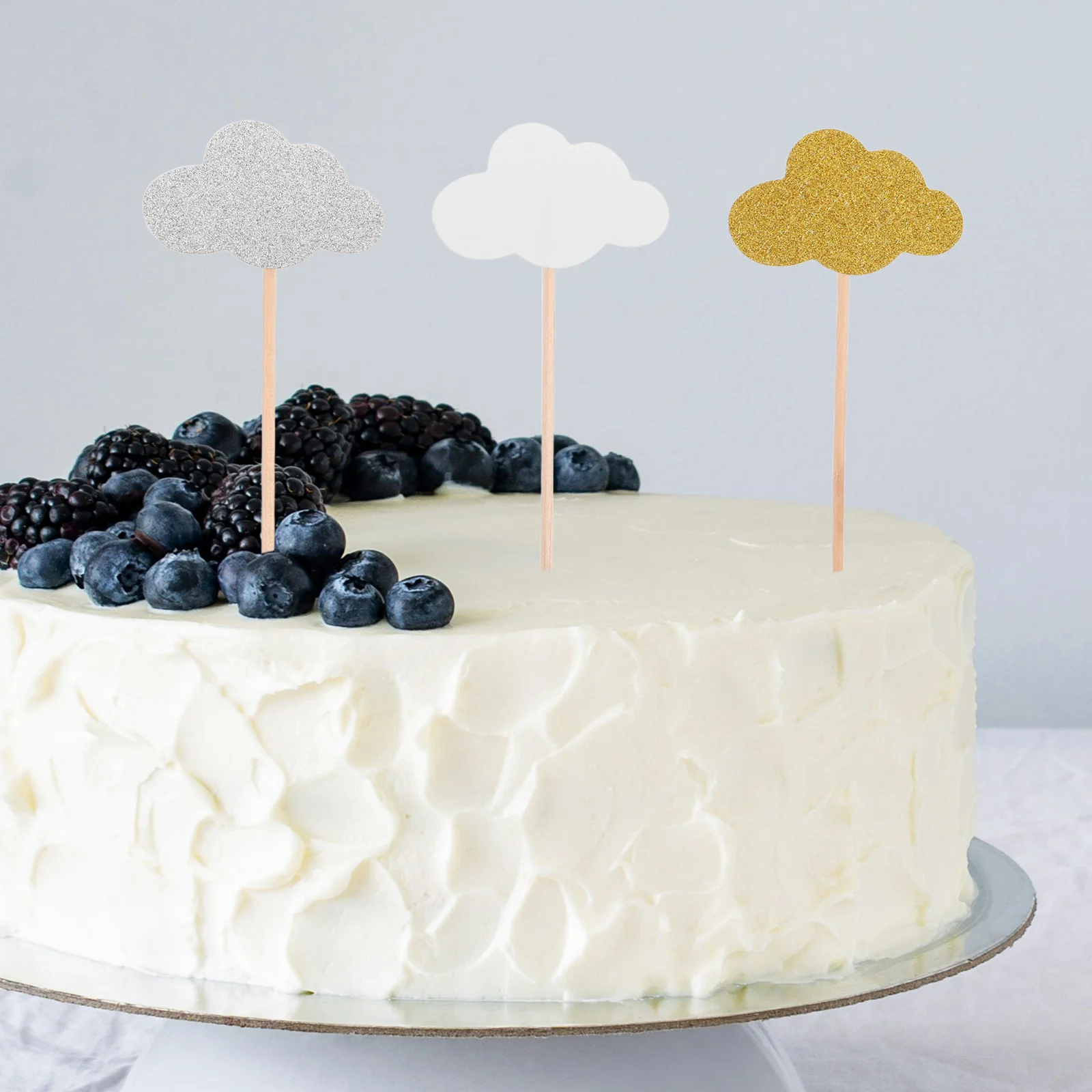 

150Pcs Glitter Cloud Toppers Cake Decorating Inserts Wedding Baby Shower Cloud Figure Cake Decorating Inserts Cupcake Picks Set