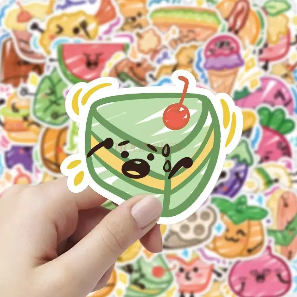 

1 комплект, граффити, фрукты, еда, наклейки, милые мультяшные наклейки для мобильных телефонов, креативные украшения, водонепроницаемые наклейки на сумку