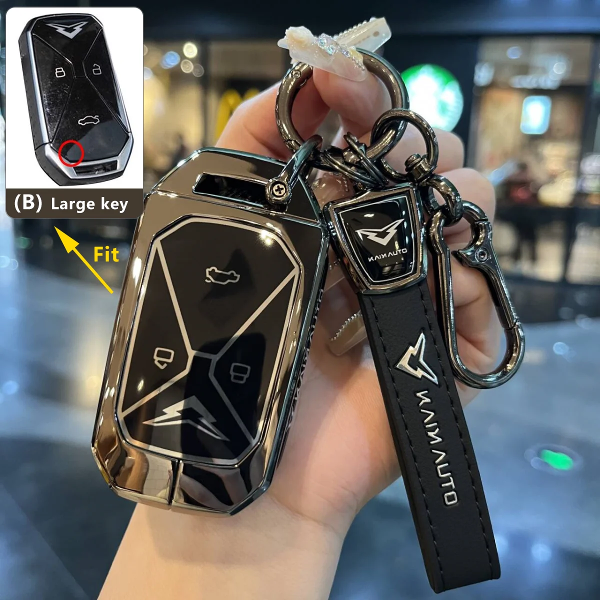 Metall-Schlüsselabdeckung für Cowin Auto KAIN Kaiyi X7 X3 Pro Kunlun IHD R500 300EV 2026 Schlüsselanhänger-Gehäuse Shell-Halter Fob Autozubehör