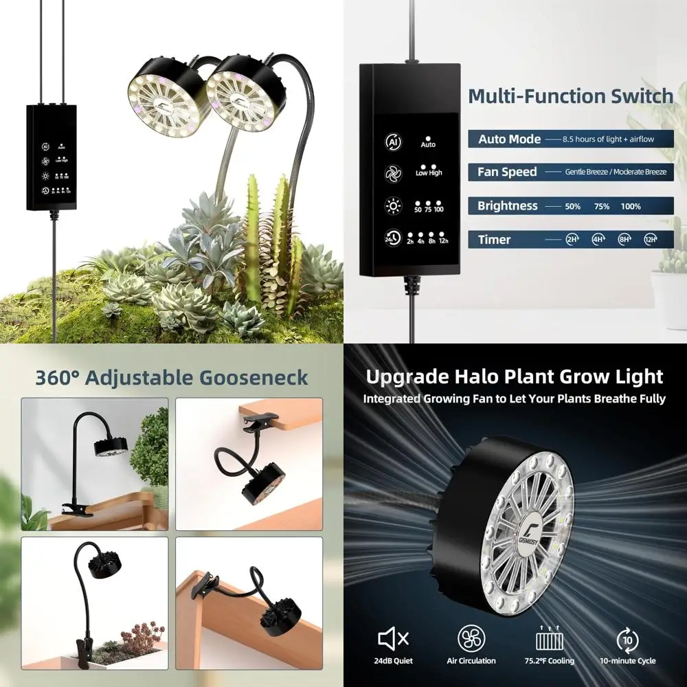 

Светодиодные лампы полного спектра для выращивания растений со встроенным вентилятором для небольших комнатных растений и улучшенной циркуляцией