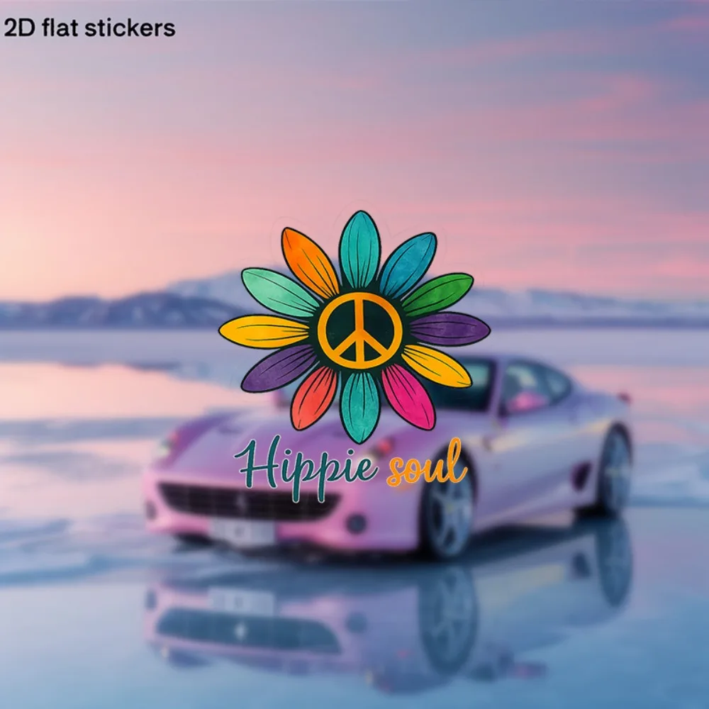 

Car Stickers with Vibrant Peace Flower Design DIY Perfect for Cars Laptops Water Bottles and More Bringing a Colorful Touch