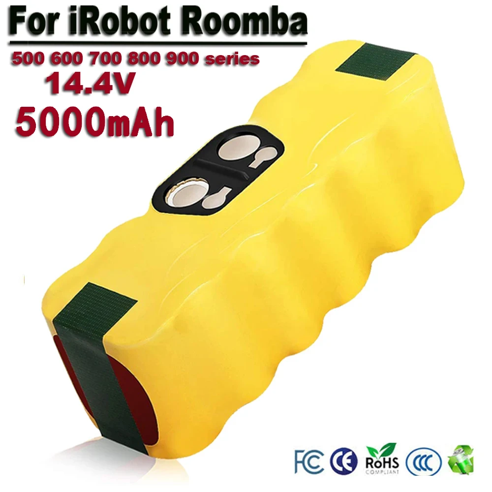 

For Roomba Battery 5000mAh 14.4V Ni-MH Remplacement Batteries For iRobot Roomba 500 600 620 650 700 770 900 Aspirateur Bateria