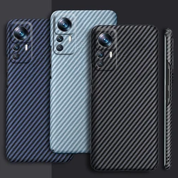 Carbon fiber Hard Case for Xiaomi Mi 12T MI12S PRO Thin Lens Protection Luxury Anti-Knock Texture Phone Cover