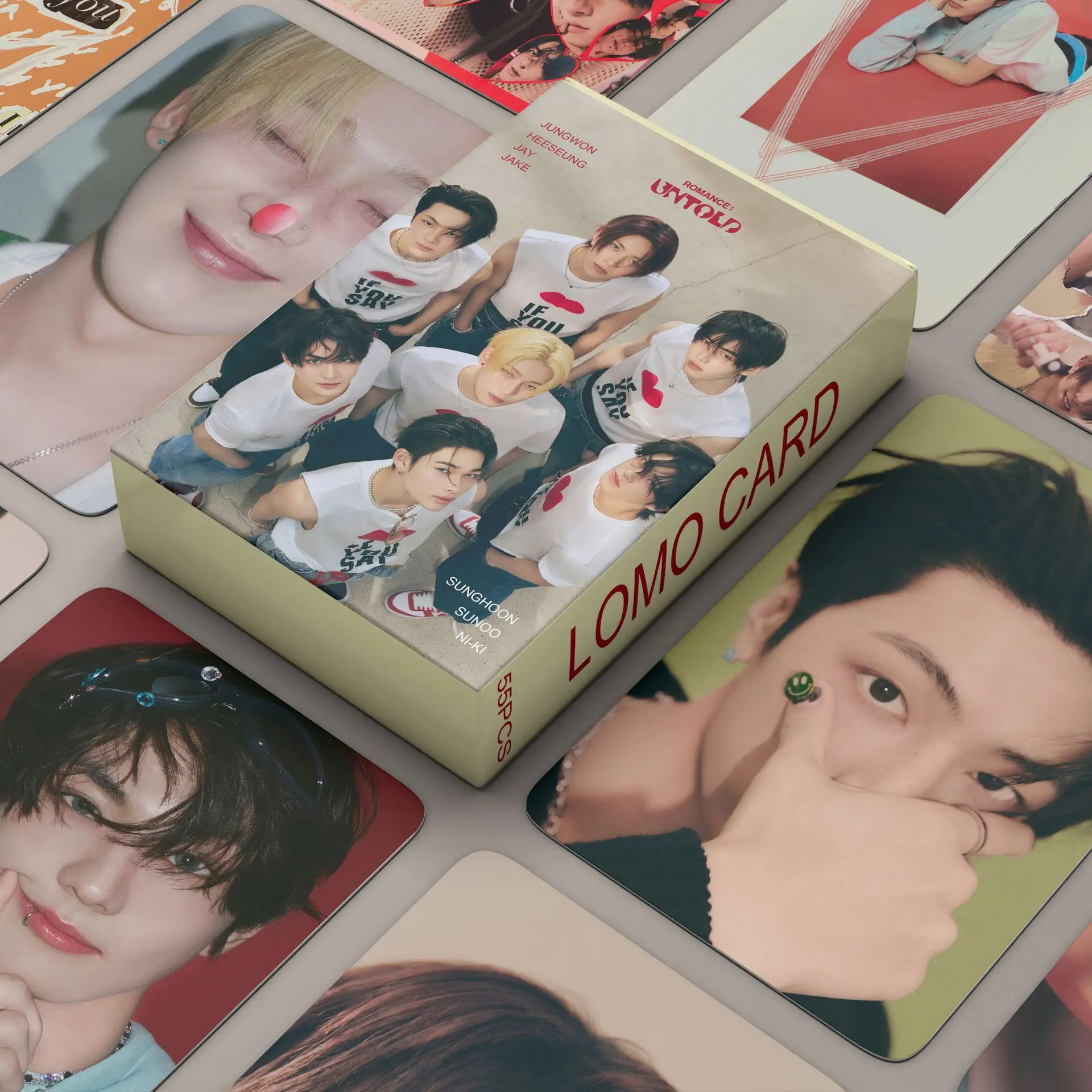 케이팝 E 그룹 ROMANCE : UNTOLD 새 앨범 로모 카드 E 포토카드, JUNGWON JAY 포토카드, 55 개/세트 
