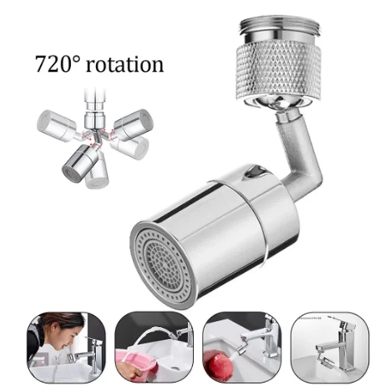 Tête de robinet universelle rotative à 720 degrés, pulvérisateur à 2 modes, économie d'eau, buse d'aérateur de robinet de cuisine, adaptateur d'extension de robinet de lavabo