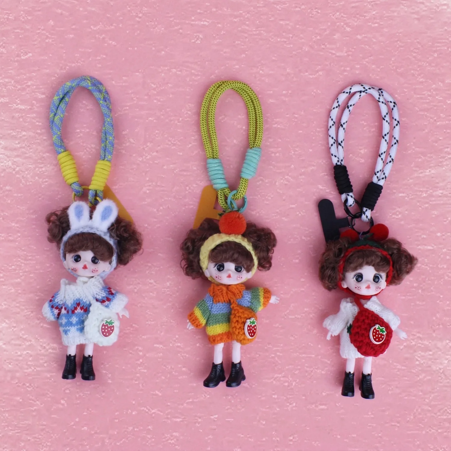 

Cartoon Big Eye Princess Doll Fashion Sweet Babi Doll Keyring Pendant Cute Vinyl Doll Backpack Decor Keyring Birthday Xmas Gift