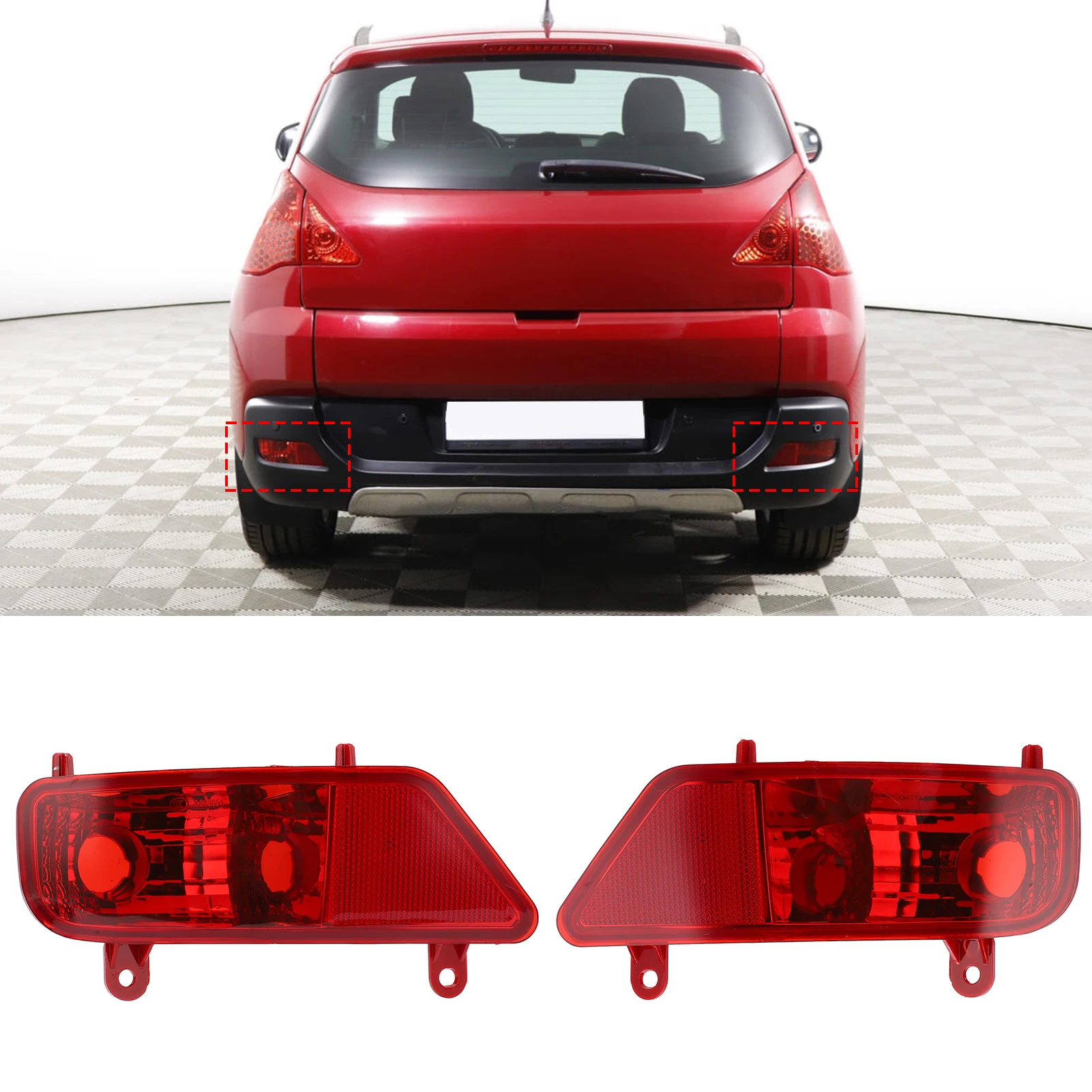 

Fog Lamp Assembly Red Rear Fog Light Assembly Car Accessories Replacement for 3008 2009‑2016 Rear Fog Light Assembly