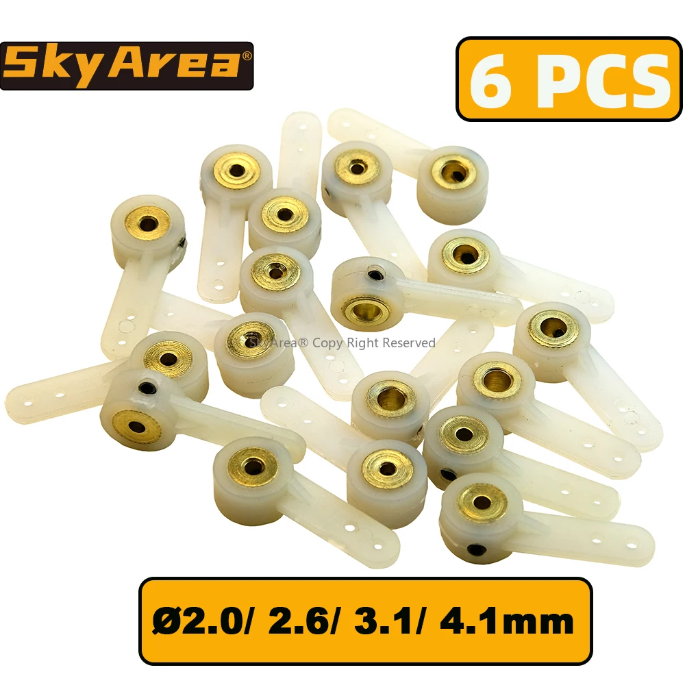 Bras de gouvernail pour train d'atterrissage rétractable, bras de direction, accessoires de bricolage pour RC FixOOAiranaParts, diamètre 2.1, 2.6, 3.1, 4.1mm, 6 pièces