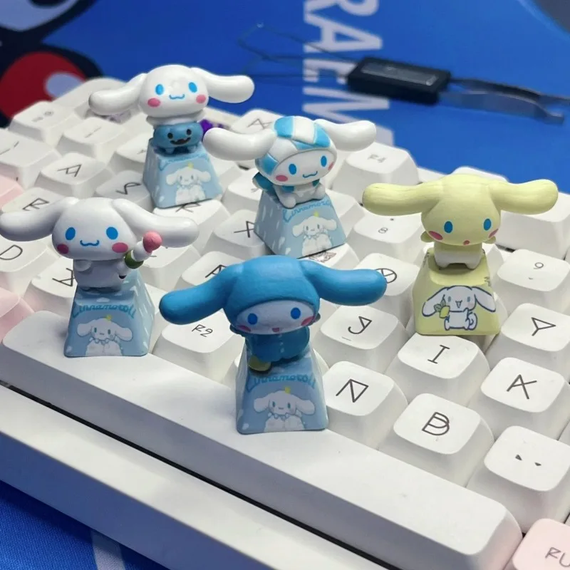 

Anime Cute Cinnamoroll Cartoon Animals Keycaps For Horizontal Axis Mechanical Keyboards Keycap DIY Handmade R4 ESC Game Key Cap